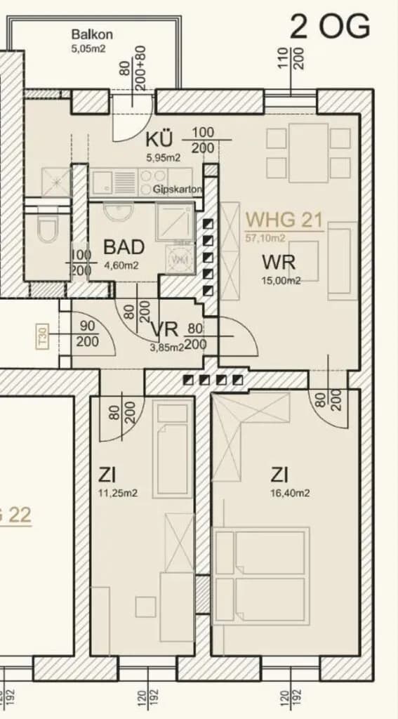 3-Zimmer-Wohnung mieten in Graz – 57 m², € 705 – Bild 9 von 9