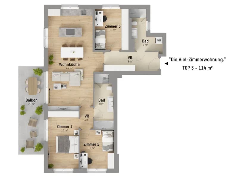 4-Zimmer-Wohnung kaufen in Wien – 114,75 m², € 899.900