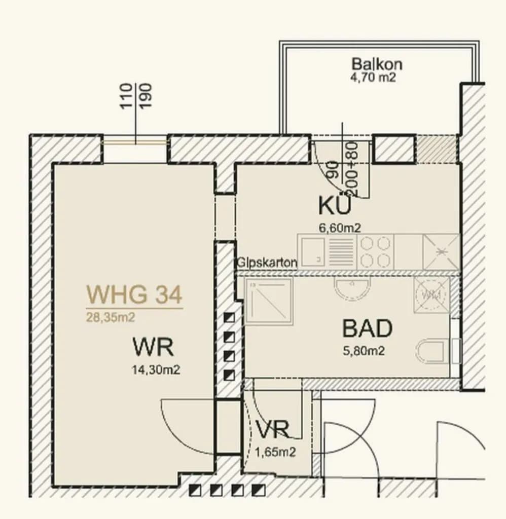 1-Zimmer-Wohnung kaufen in Graz – 28 m², € 115.000 – Bild 6 von 6