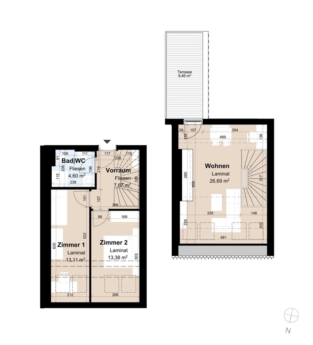 3-Zimmer-Wohnung mieten in Graz – 65,45 m², € 615