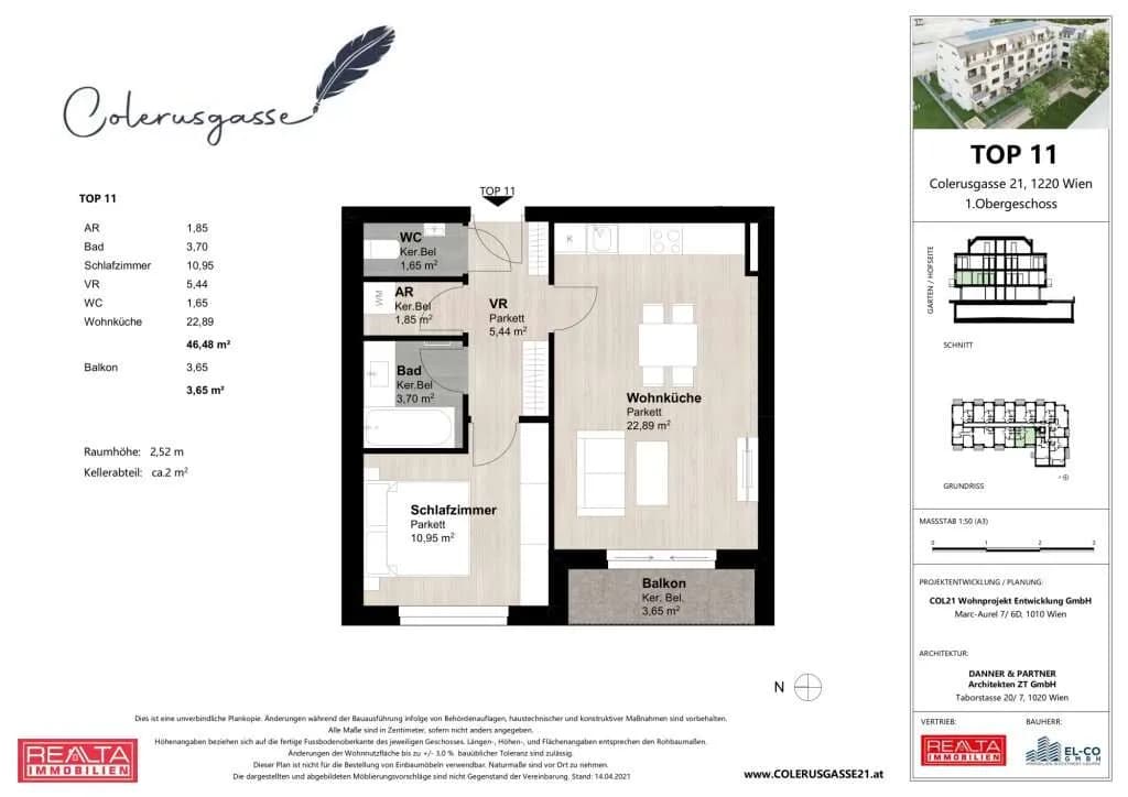 2-Zimmer-Wohnung kaufen in Wien – 46,5 m², € 276.000 – Bild 21 von 21
