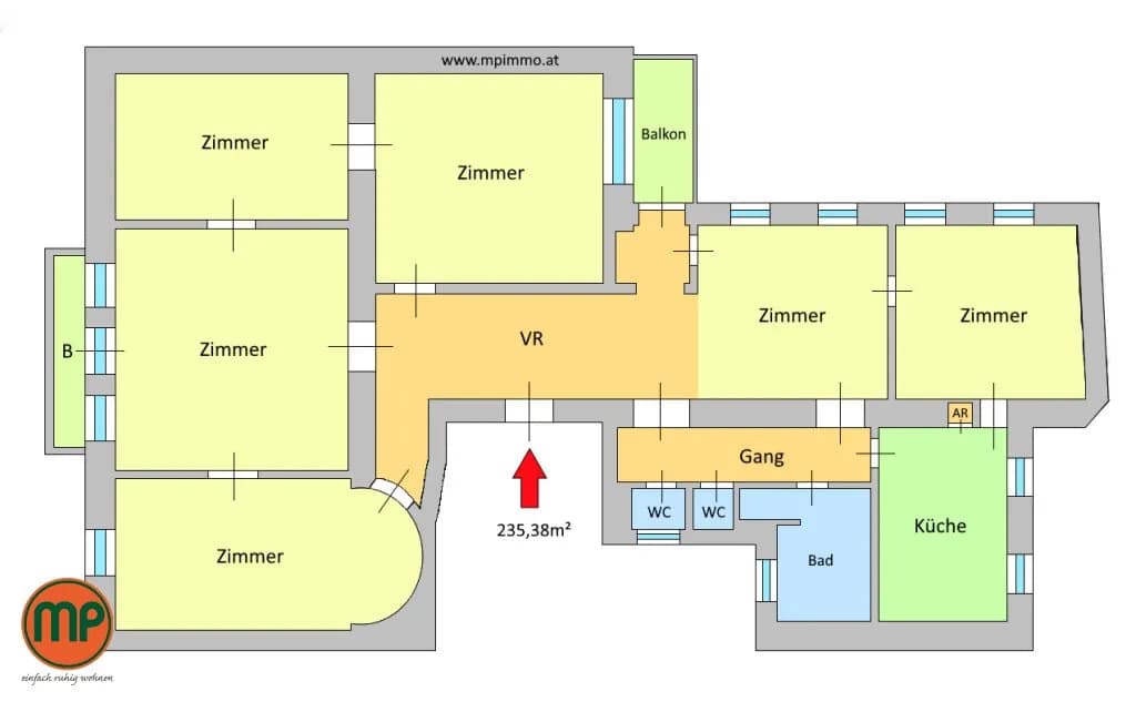 6-Zimmer-Gewerbeimmobilie mieten in Wien – 225,01 m², € 4.608 – Bild 18 von 22