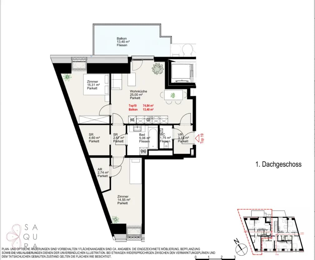 3-Zimmer-Wohnung mieten in Wien – 74,84 m², € 1.731 – Bild 20 von 20