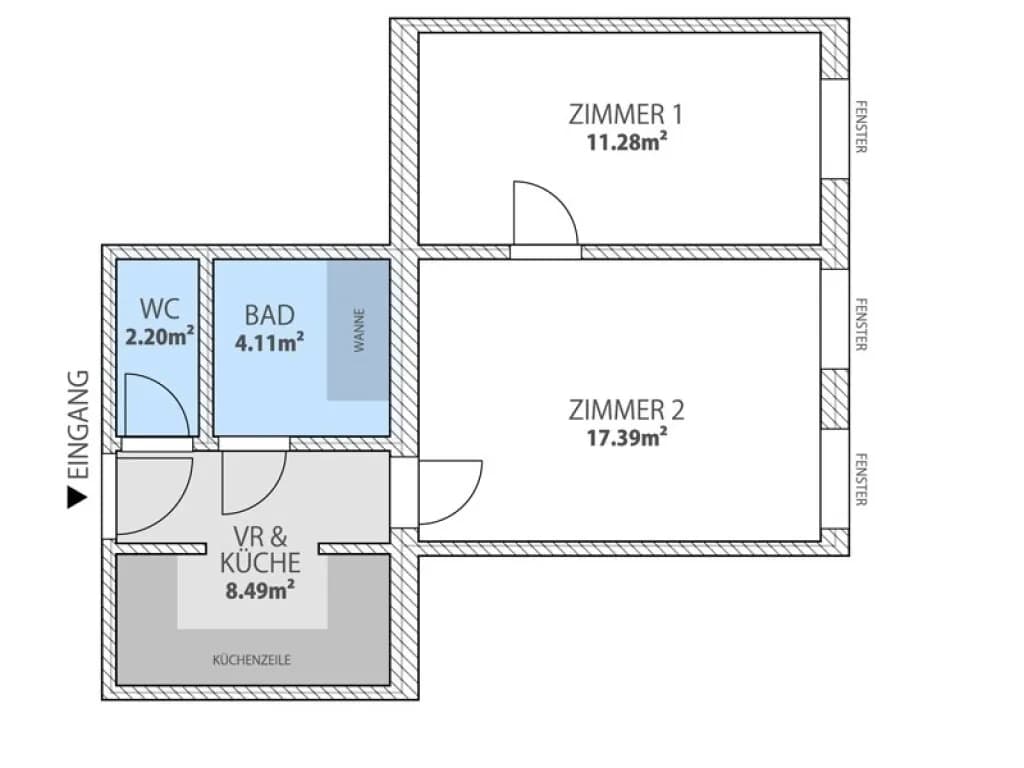 2-Zimmer-Wohnung kaufen in Wien – 43,47 m², € 199.000 – Bild 11 von 11