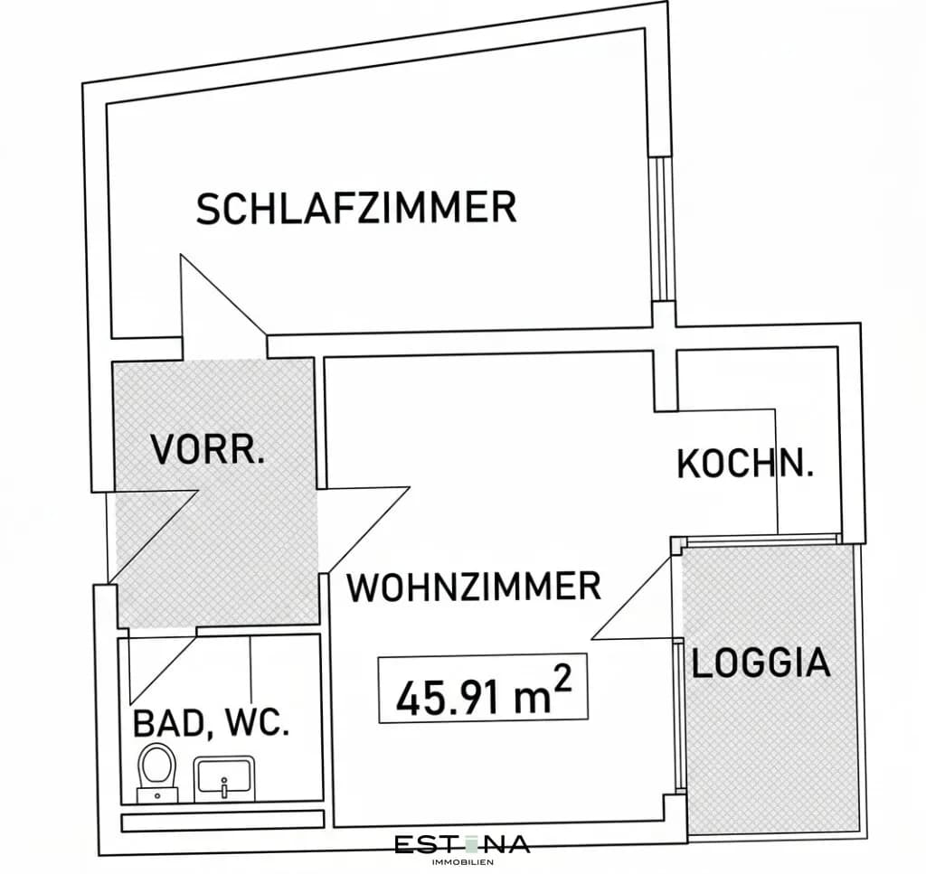 2-Zimmer-Wohnung mieten in Wien – 46 m², € 780 – Bild 11 von 11