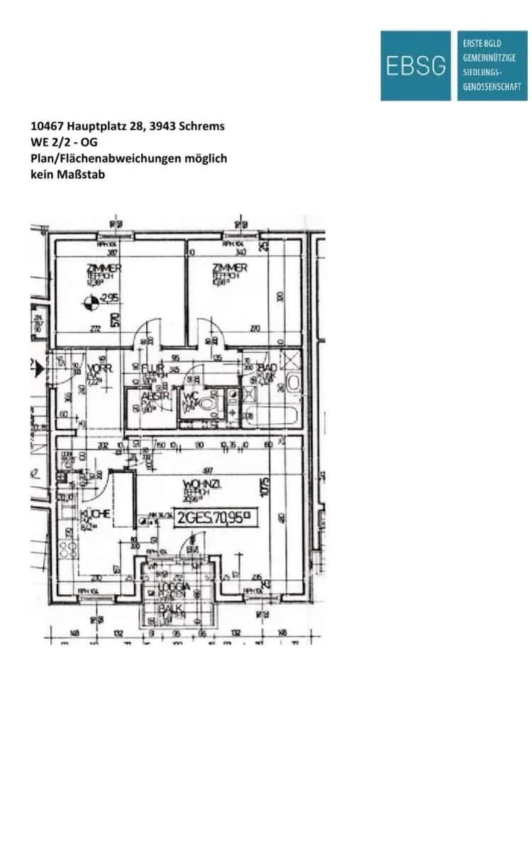 3-Zimmer-Wohnung mieten in Gmünd – 70,95 m², € 503 – Bild 2 von 2