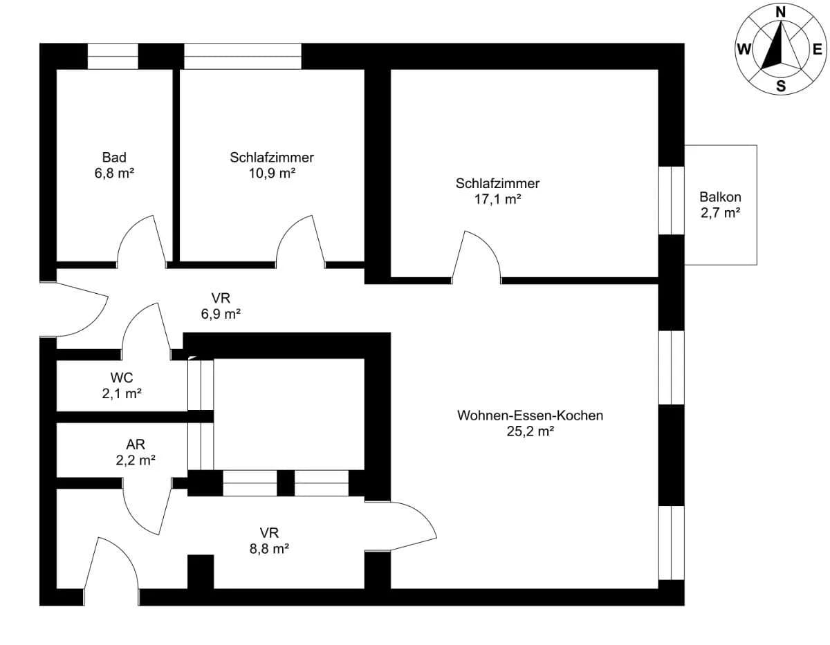 3-Zimmer-Wohnung mieten in Villach – 80 m², € 1.300 – Bild 4 von 11