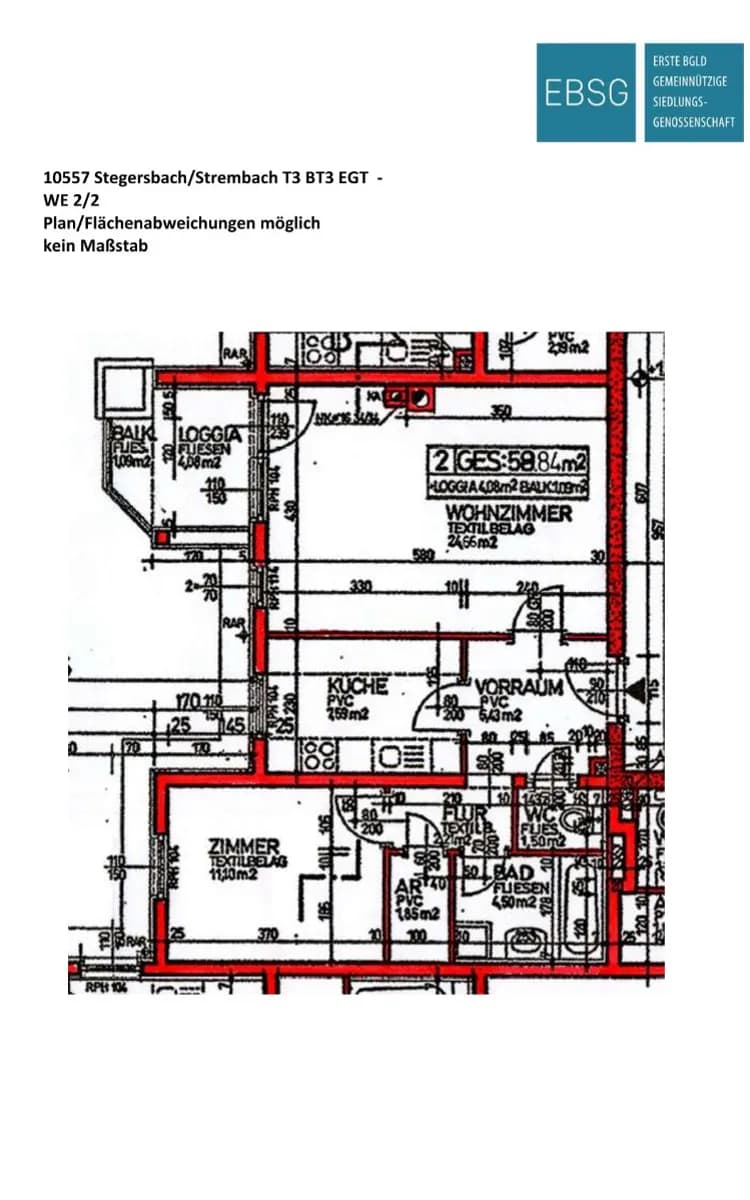 2-Zimmer-Wohnung mieten in Güssing – 62,96 m², € 572 – Bild 2 von 5