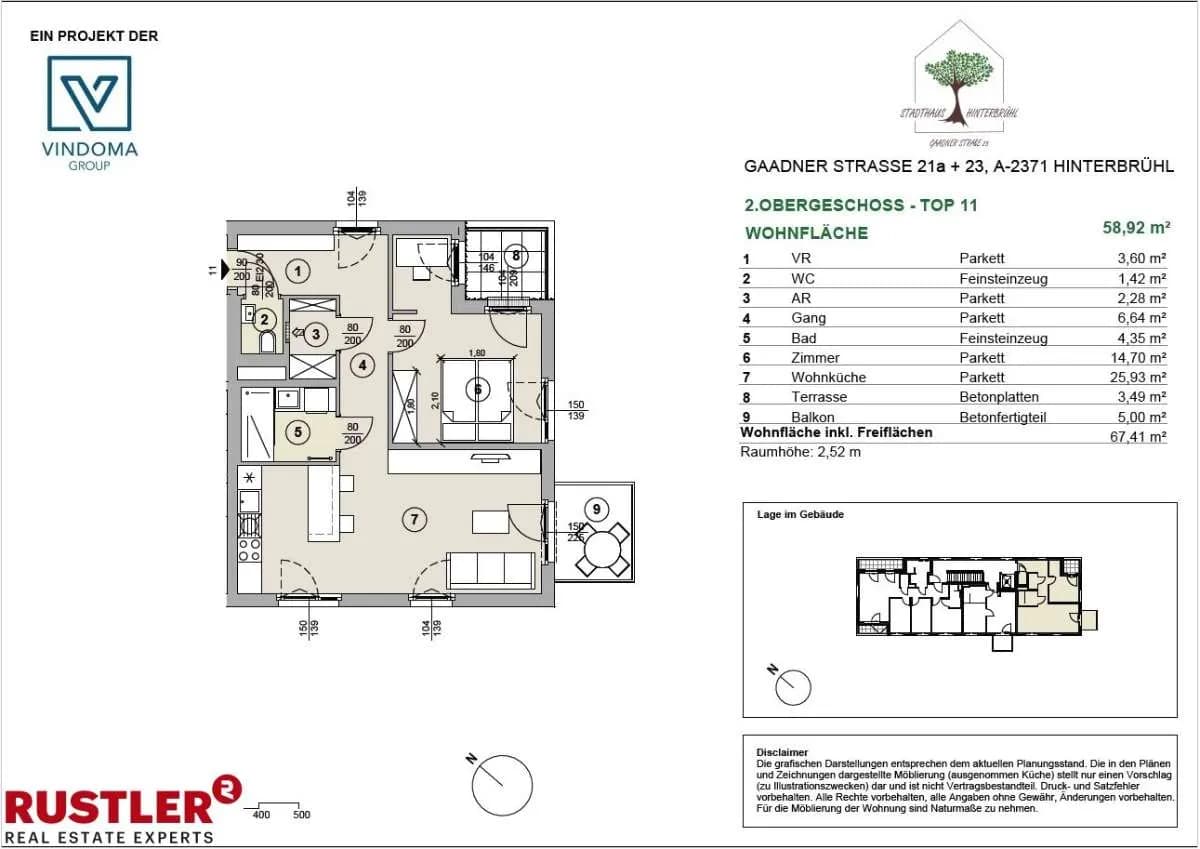 2-Zimmer-Wohnung kaufen in Mödling – 58,92 m², € 441.750 – Bild 7 von 17