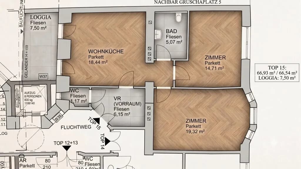 3-Zimmer-Wohnung kaufen in Wien – 66,54 m², € 399.999 – Bild 10 von 10