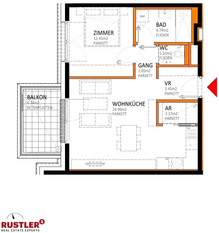 2-Zimmer-Wohnung kaufen in Wien – 50,52 m², € 313.000 – Bild 10 von 19