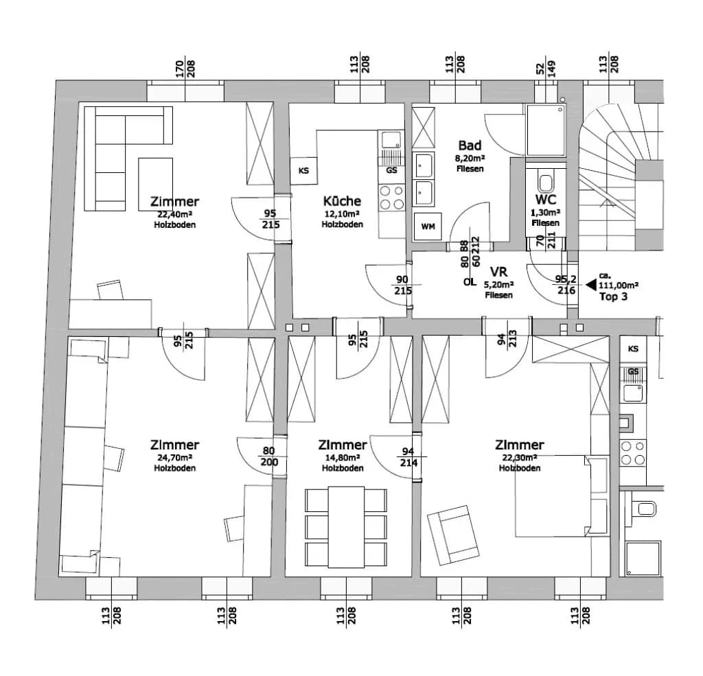 4-Zimmer-Wohnung mieten in Tulln – 111 m², € 1.133 – Bild 15 von 15