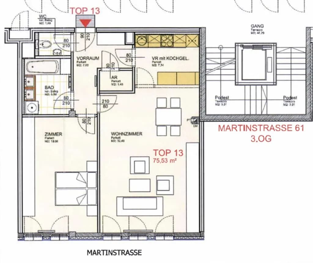2-Zimmer-Wohnung mieten in Wien – 75,53 m², € 1.300 – Bild 17 von 17