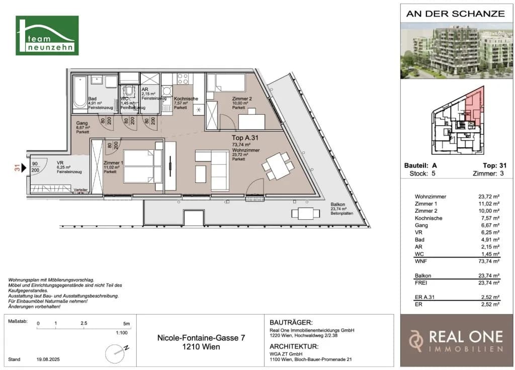 3-Zimmer-Wohnung kaufen in Wien – 73,74 m², € 491.000 – Bild 12 von 12