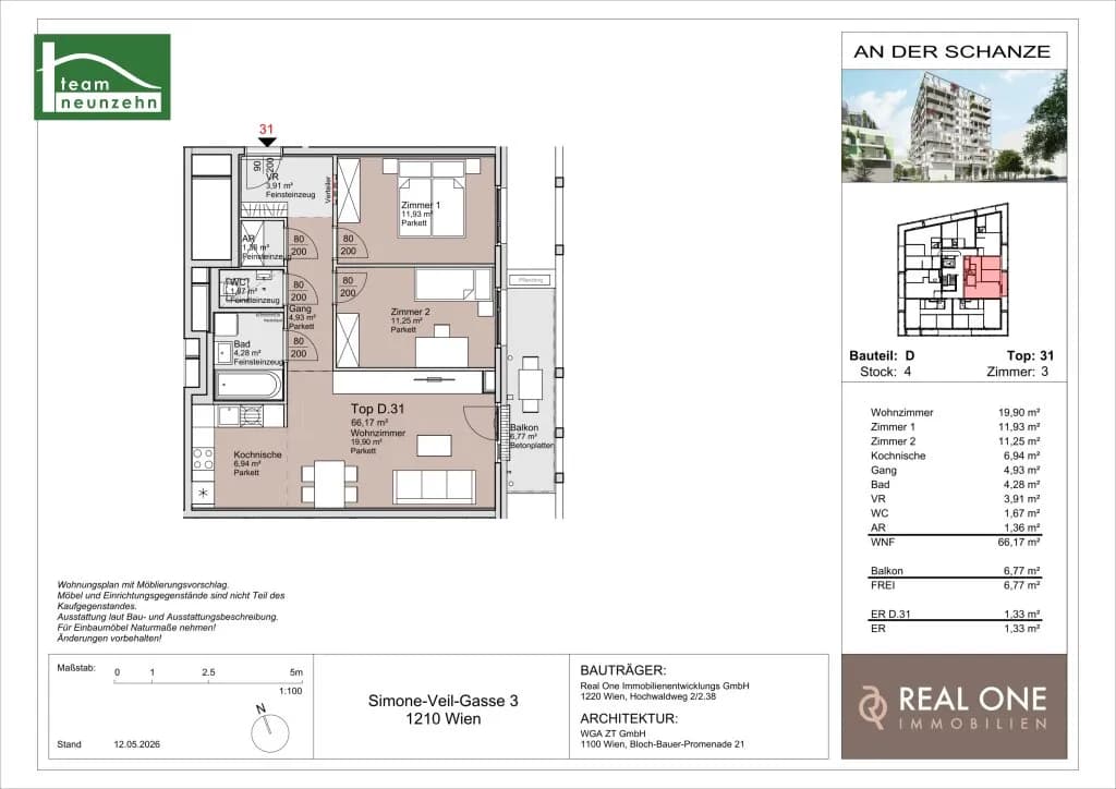 3-Zimmer-Wohnung kaufen in Wien – 66,17 m², € 445.000 – Bild 12 von 12
