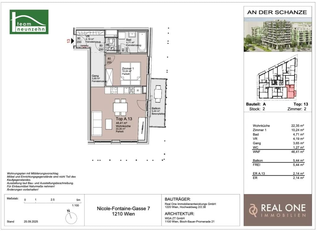 2-Zimmer-Wohnung kaufen in Wien – 46,41 m², € 321.000 – Bild 12 von 12