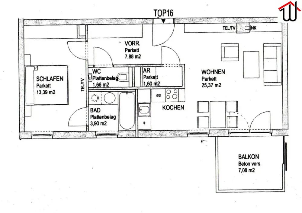 2-Zimmer-Wohnung mieten in Wien – 54 m², € 1.100 – Bild 8 von 9