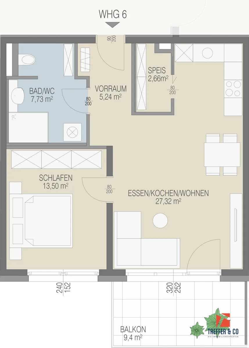 2-Zimmer-Wohnung kaufen in Kufstein – 56,46 m², € 369.000 – Bild 3 von 6