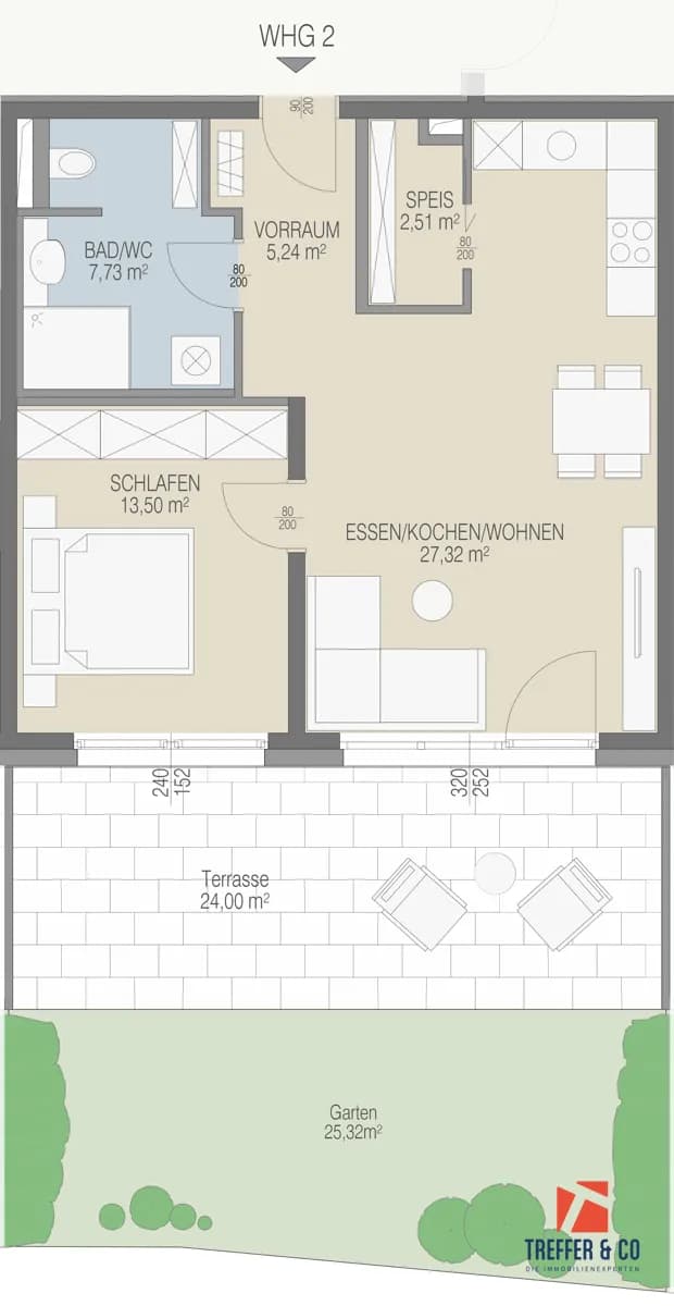 2-Zimmer-Wohnung kaufen in Kufstein – 56,4 m², € 374.000 – Bild 3 von 6