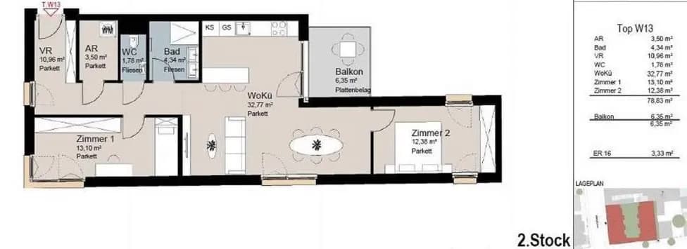 3-Zimmer-Wohnung mieten in Wien – 79 m², € 1.399 – Bild 17 von 17