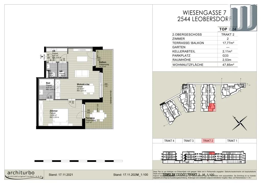 2-Zimmer-Wohnung mieten in Baden – 48 m², € 900 – Bild 24 von 24
