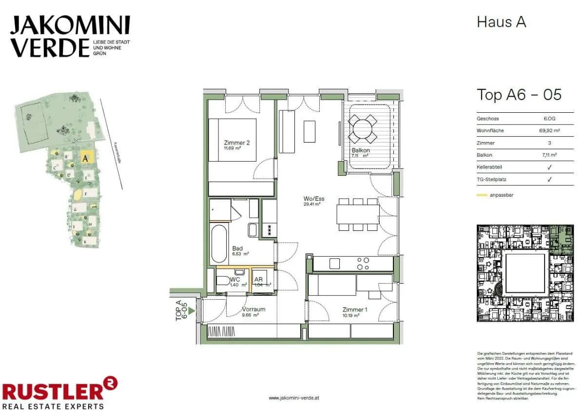 3-Zimmer-Wohnung kaufen in Graz – 69,92 m², € 357.000 – Bild 1 von 8