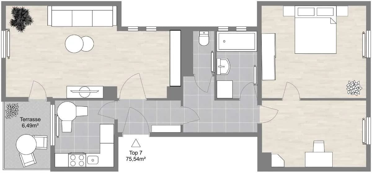 3-Zimmer-Wohnung mieten in Amstetten – 75,54 m², € 668 – Bild 8 von 10