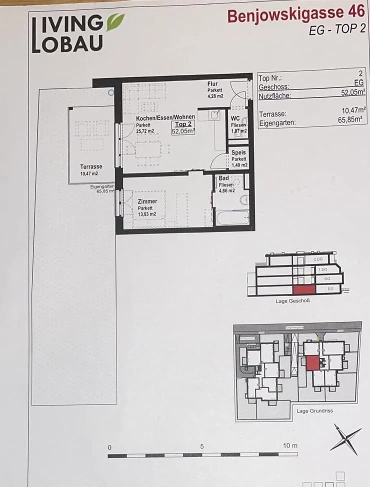 2-Zimmer-Wohnung mieten in Wien – 52 m², € 1.034 – Bild 2 von 11