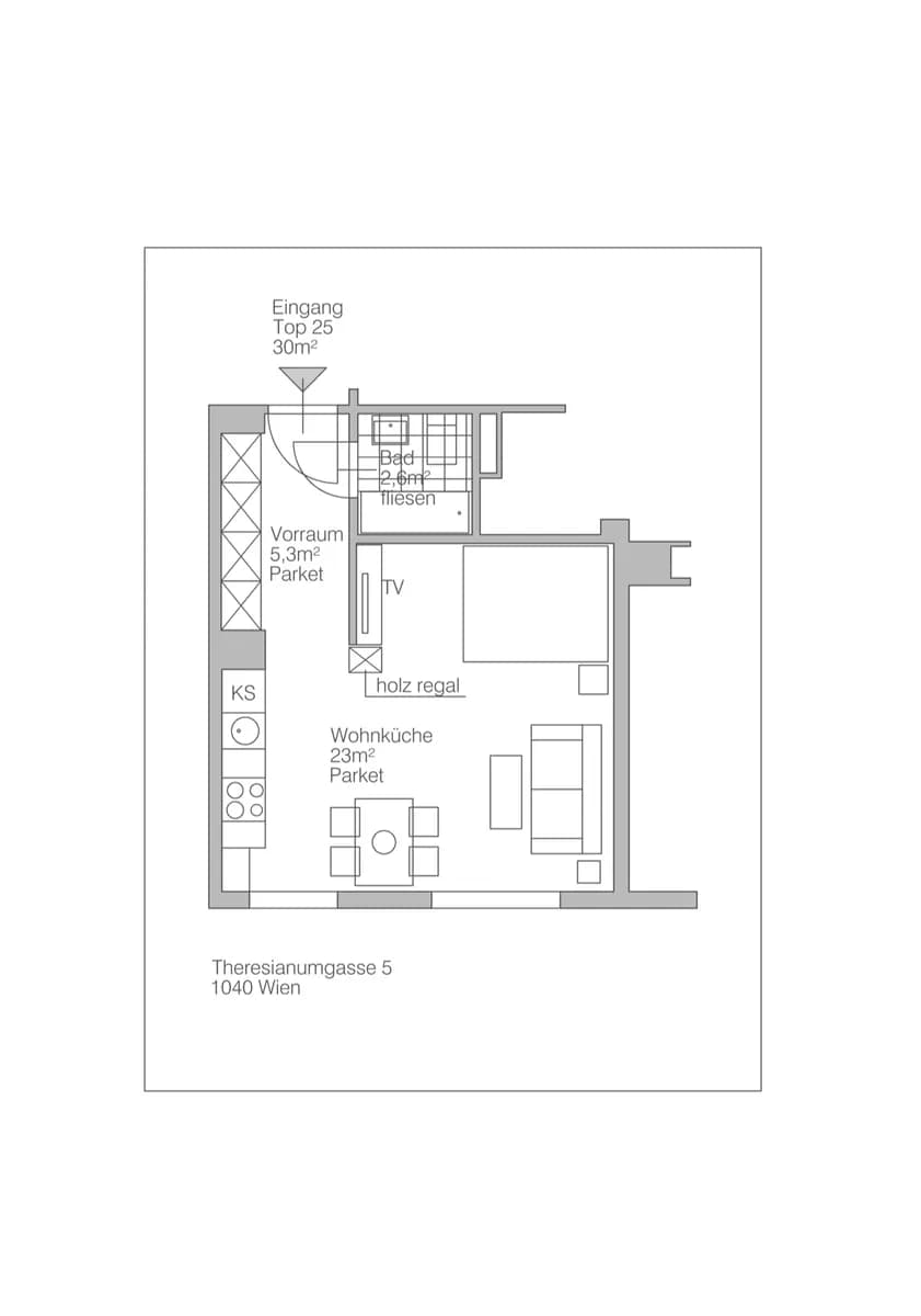1-Zimmer-Wohnung mieten in Wien – 30 m², € 650 – Bild 5 von 5