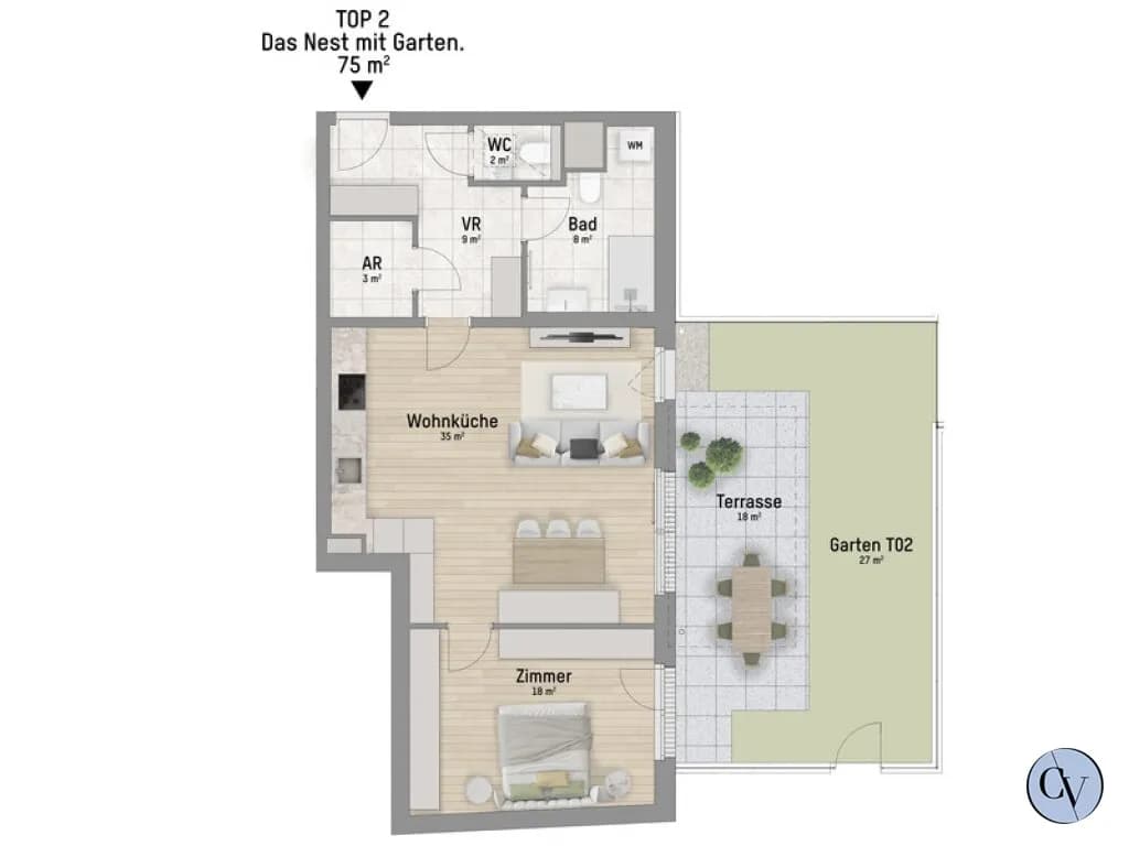 2-Zimmer-Wohnung kaufen in Wien – 75,17 m², € 439.900 – Bild 5 von 5