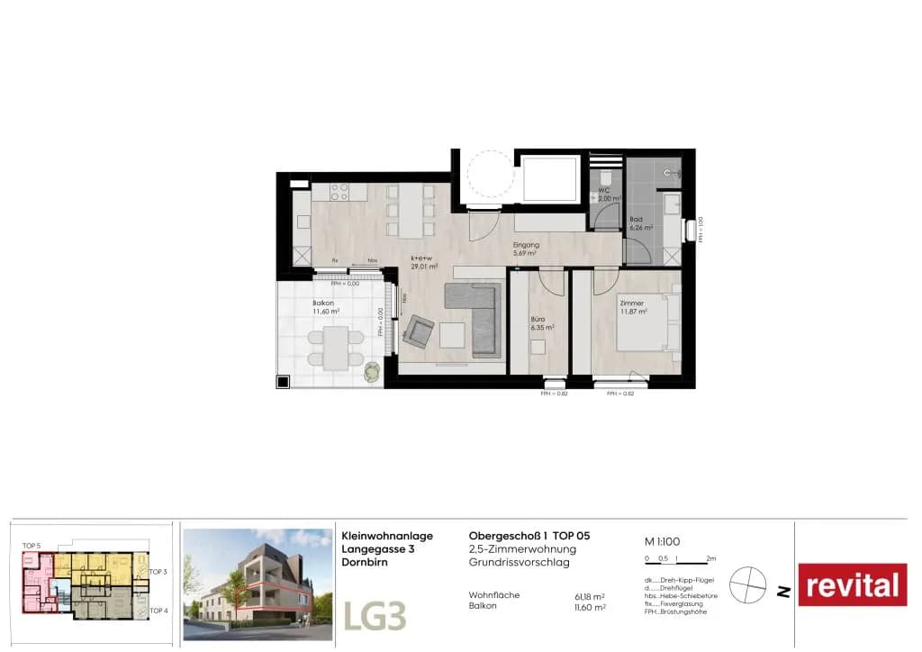 2-Zimmer-Wohnung kaufen in Dornbirn – 61 m², € 531.800 – Bild 9 von 12