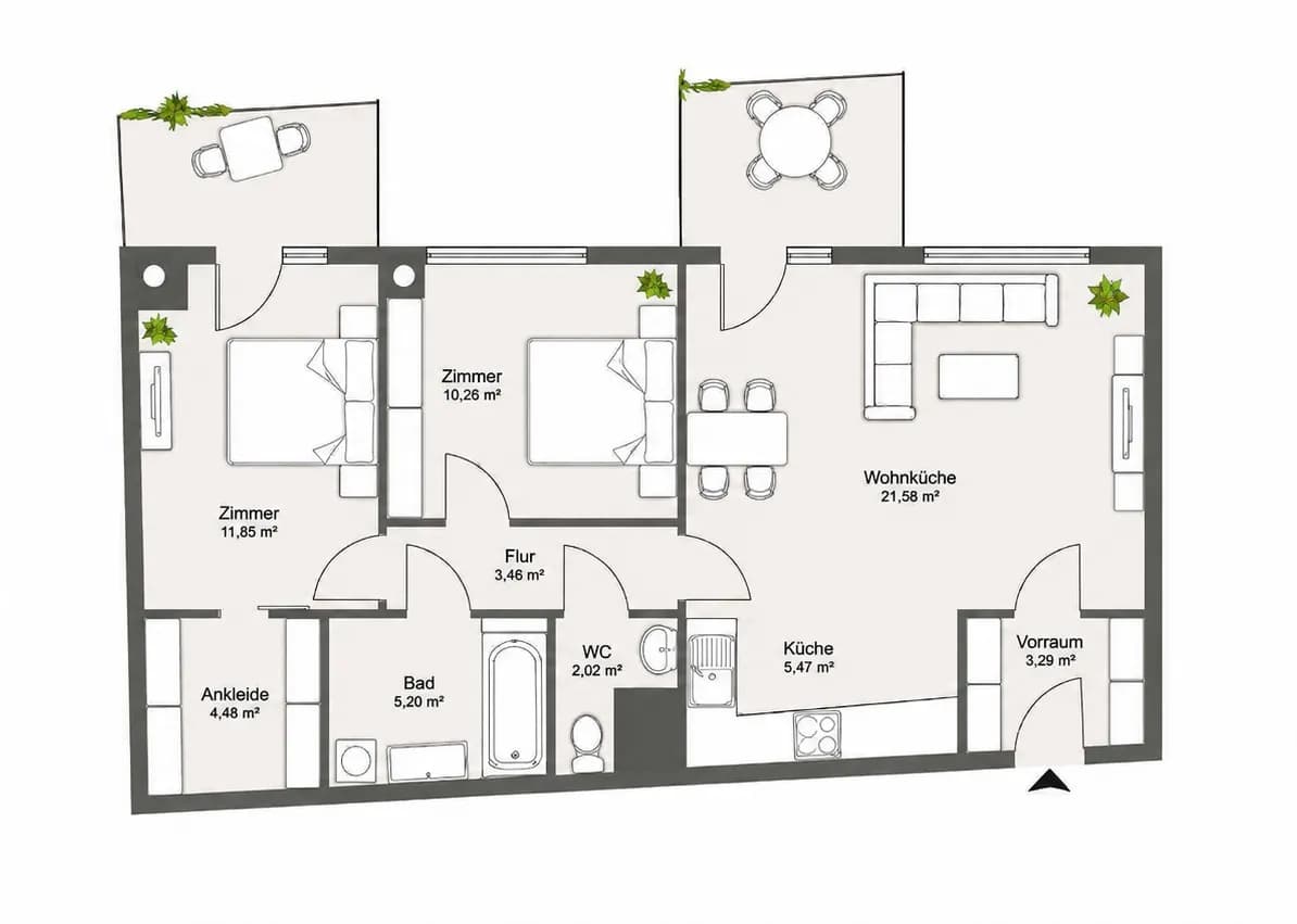 3-Zimmer-Wohnung mieten in Wien – 75 m², € 1.750 – Bild 6 von 7