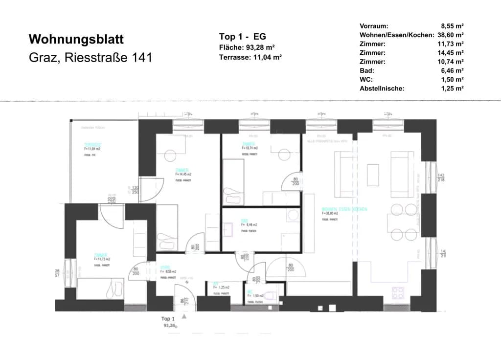 4-Zimmer-Wohnung mieten in Graz – 93,28 m², € 1.279 – Bild 10 von 10