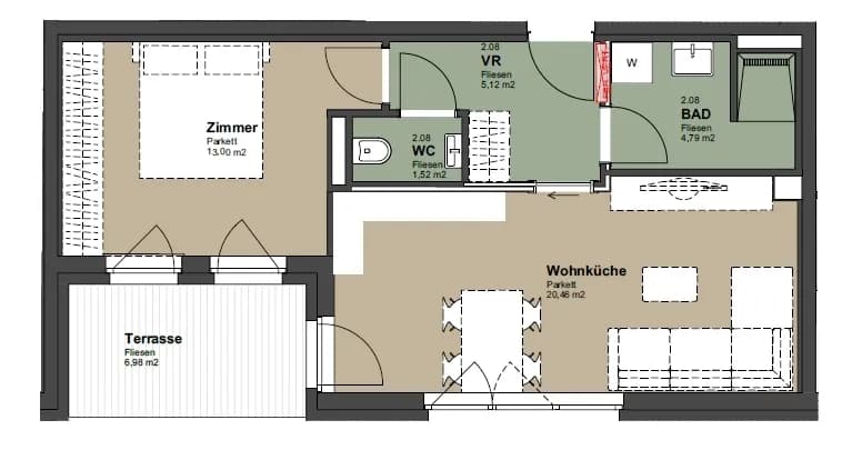 2-Zimmer-Wohnung kaufen in Korneuburg – 45 m², € 225.000 – Bild 3 von 21