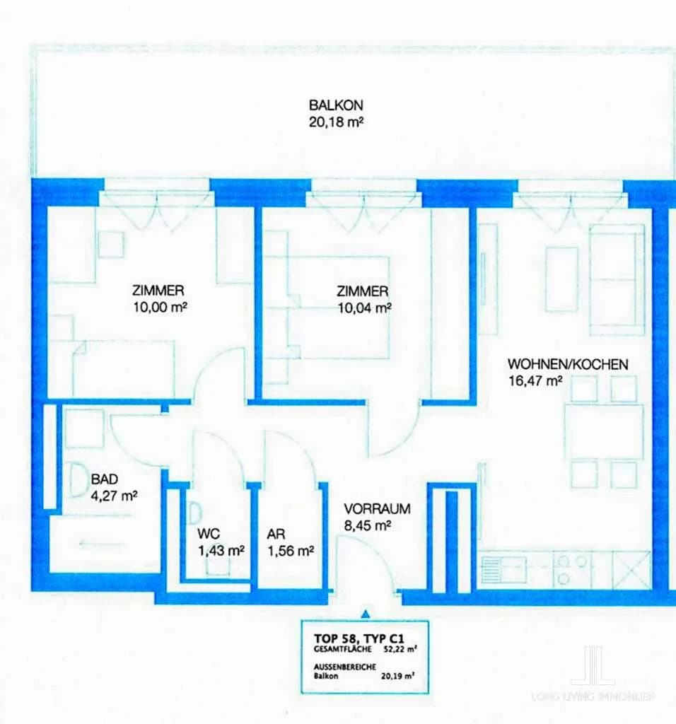 3-Zimmer-Wohnung kaufen in Graz – 52,45 m², € 202.800 – Bild 5 von 5