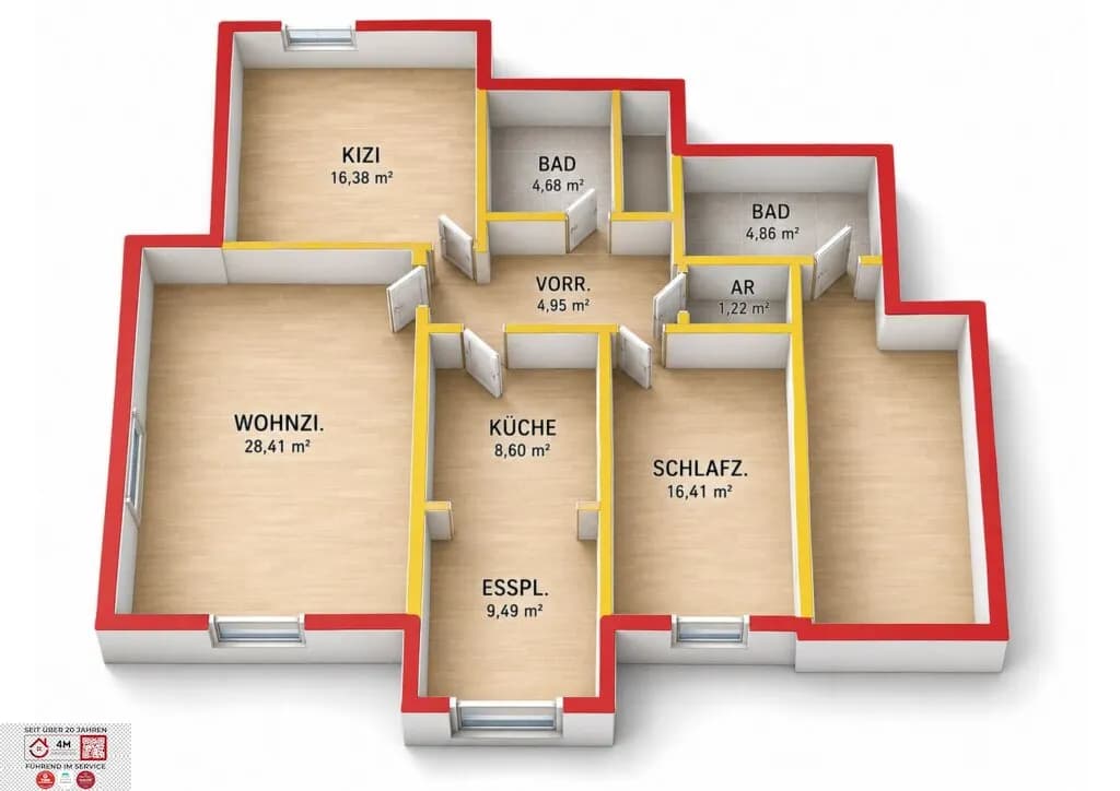 3-Zimmer-Wohnung kaufen in Baden – 102 m², € 270.000 – Bild 10 von 10