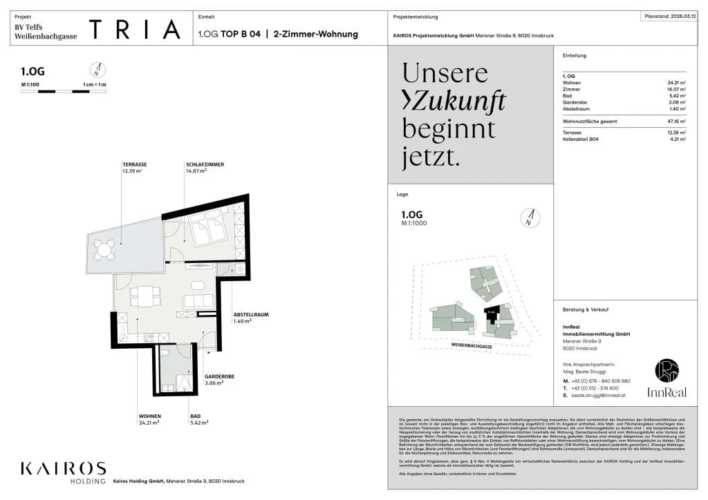 2-Zimmer-Wohnung kaufen in Innsbruck-Land – 47,16 m², € 299.000 – Bild 10 von 10