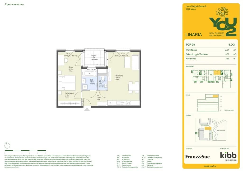 2-Zimmer-Wohnung kaufen in Wien – 55,37 m², € 385.900 – Bild 17 von 17