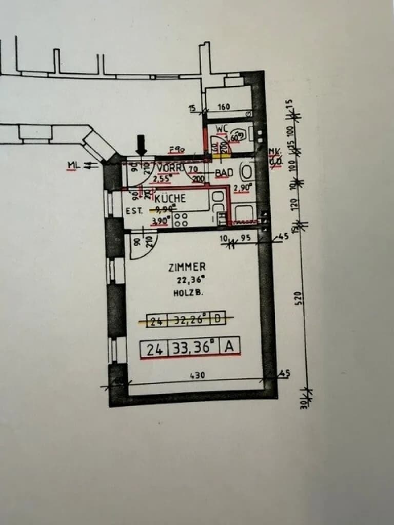 1-Zimmer-Wohnung kaufen in Wien – 33,31 m², € 108.000 – Bild 6 von 6