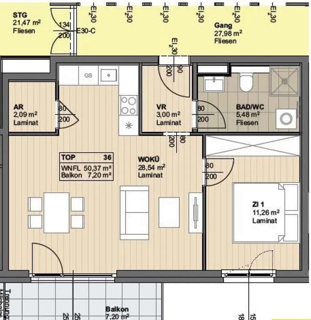 2-Zimmer-Wohnung kaufen in Korneuburg – 52 m², € 379.000 – Bild 10 von 10