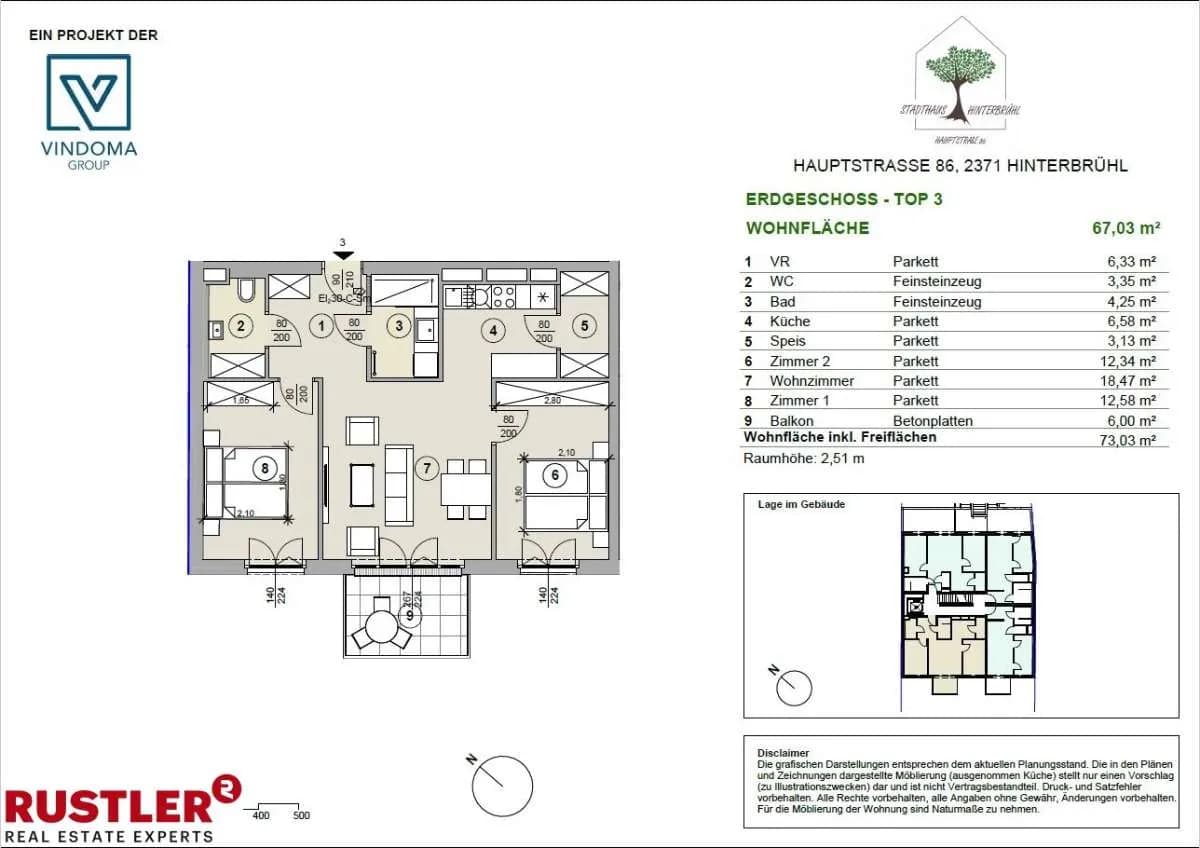 3-Zimmer-Wohnung kaufen in Mödling – 67,03 m², € 497.260 – Bild 6 von 6