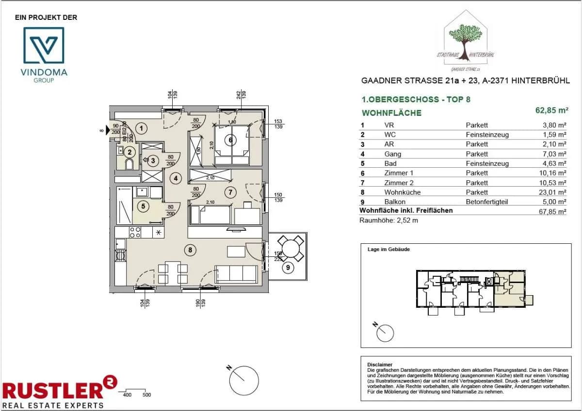 3-Zimmer-Wohnung kaufen in Mödling – 62,85 m², € 478.020 – Bild 9 von 18