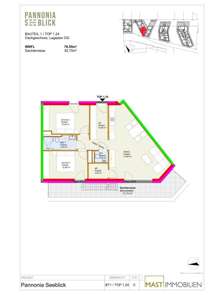 3-Zimmer-Wohnung kaufen in Neusiedl am See – 76,55 m², € 639.000 – Bild 14 von 15