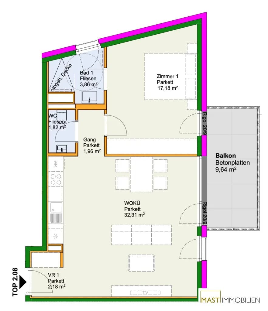 2-Zimmer-Wohnung kaufen in Neusiedl am See – 59,31 m², € 339.900 – Bild 9 von 9