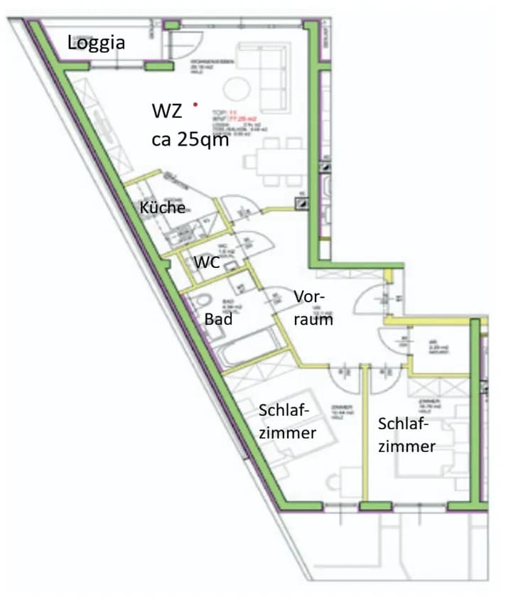 3-Zimmer-Wohnung mieten in Wien – 77 m², € 1.482 – Bild 13 von 13
