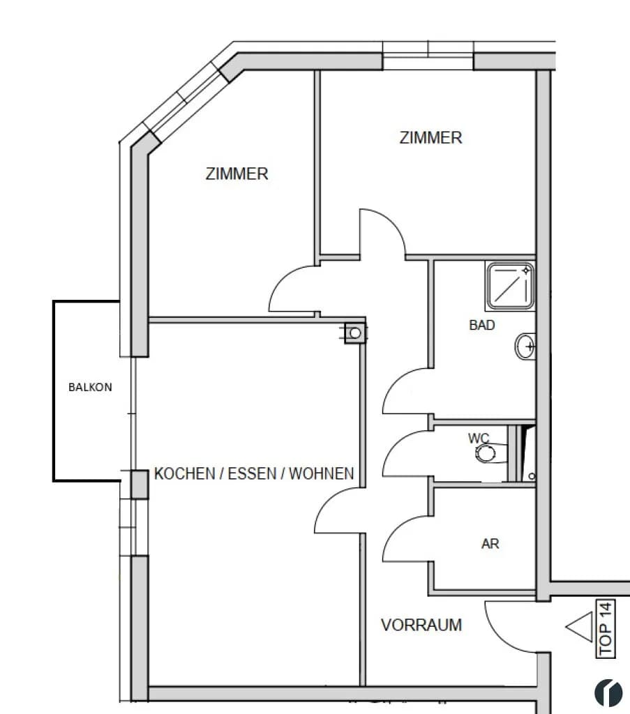 2-Zimmer-Wohnung mieten in Tulln – 69,16 m², € 999 – Bild 7 von 8