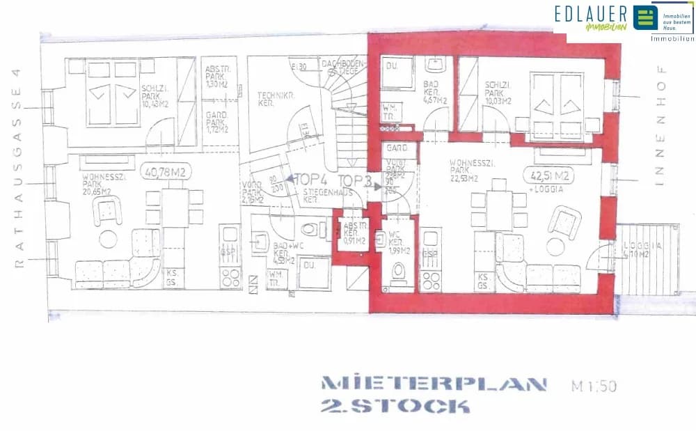 2-Zimmer-Wohnung mieten in Sankt Pölten – 40,78 m², € 567 – Bild 7 von 8