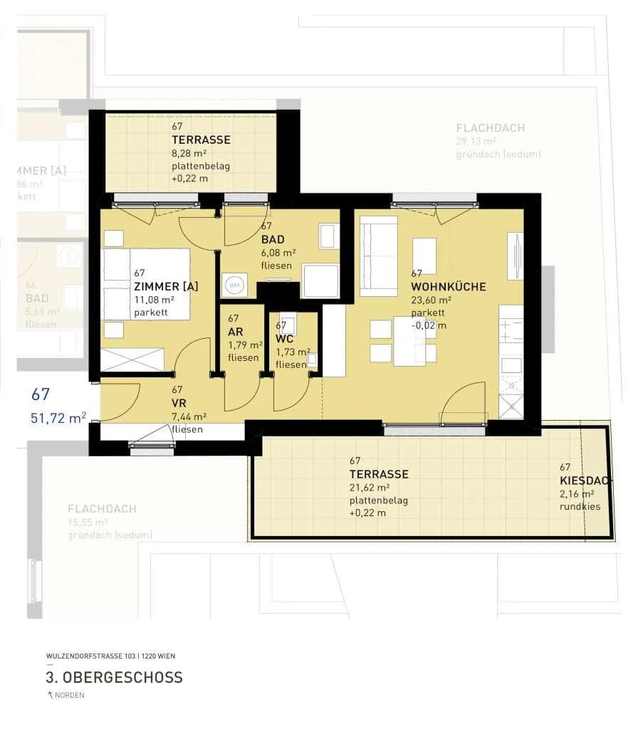 2-Zimmer-Wohnung kaufen in Wien – 51,1 m², € 383.500 – Bild 5 von 5