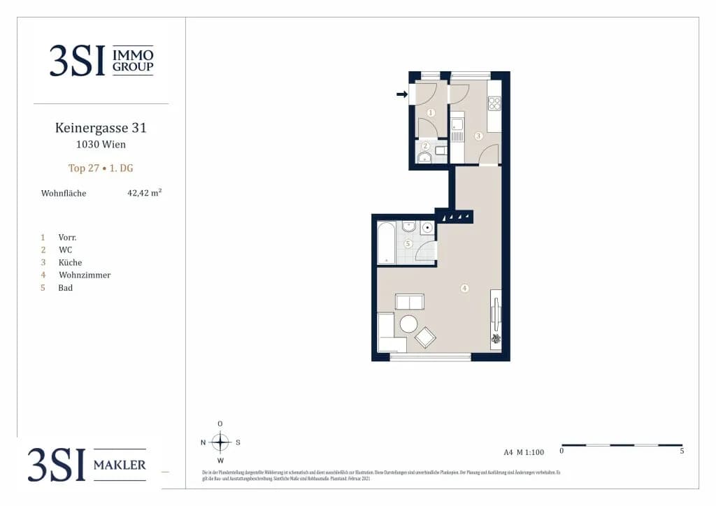 1-Zimmer-Wohnung kaufen in Wien – 42,42 m², € 275.000 – Bild 16 von 16