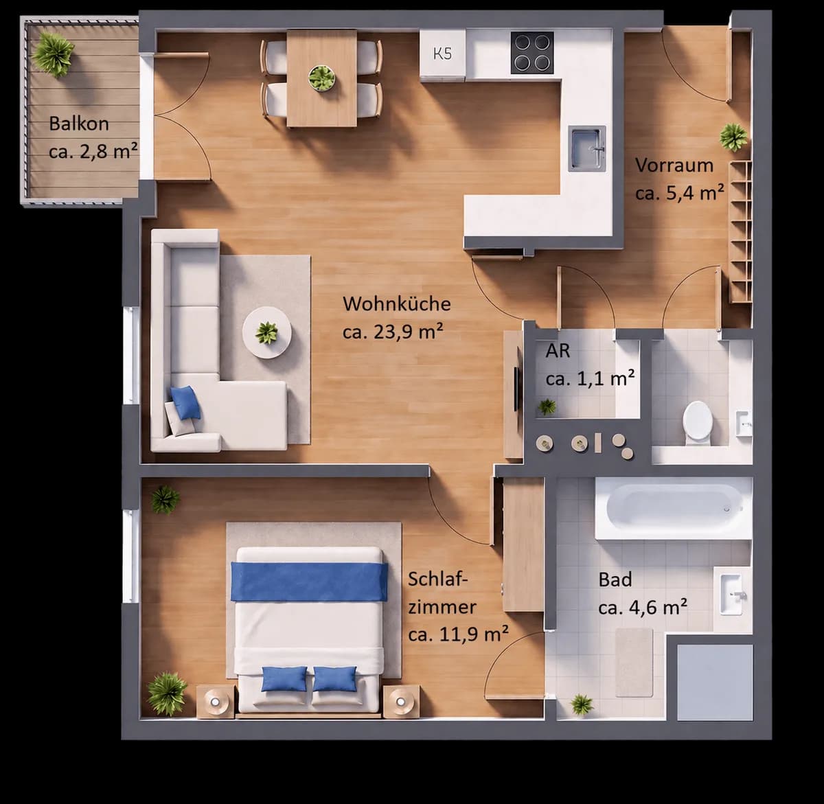 2-Zimmer-Wohnung kaufen in Wien – 48,29 m², € 199.000 – Bild 11 von 11